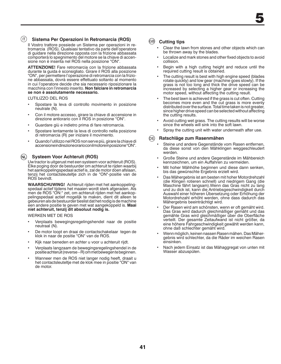 McCulloch M13597H User Manual | Page 41 / 80