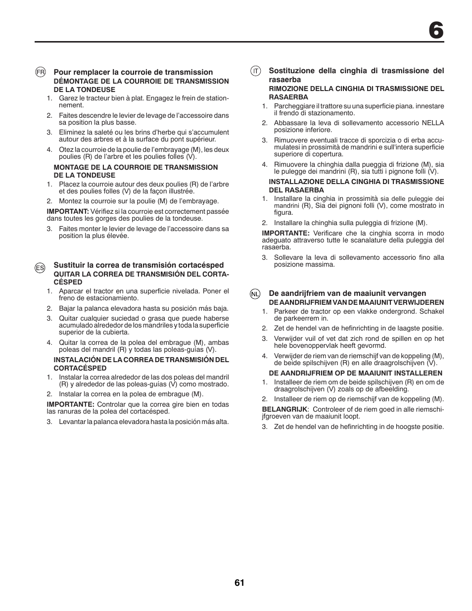 McCulloch M13597H User Manual | Page 61 / 80