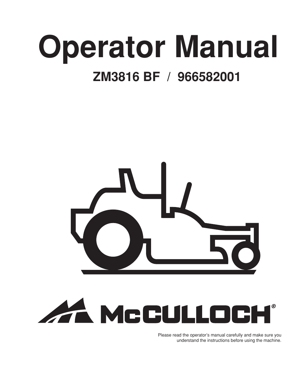 McCulloch ZM3816 BF User Manual | 56 pages