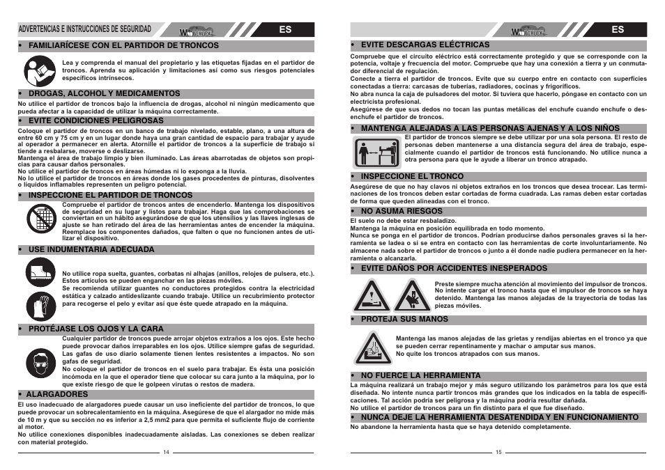Es advertencias e instrucciones de seguridad es | McCulloch Woodchuck FB4052 User Manual | Page 8 / 17