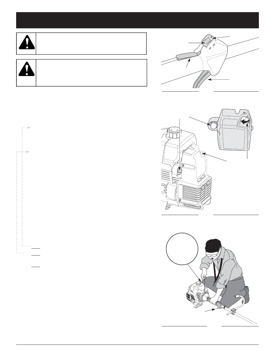 Warning, Starting/stopping instructions, Starting instructions | Stopping instructions, Starting position | McCulloch MT780 User Manual | Page 12 / 80