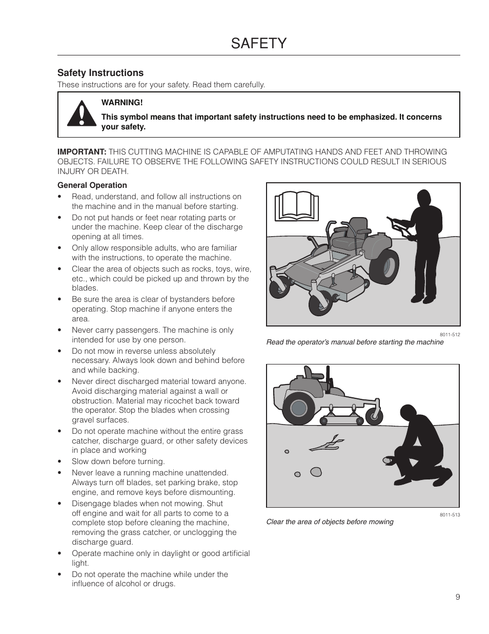 Safety, Safety instructions | McCulloch 966564101 User Manual | Page 9 / 60