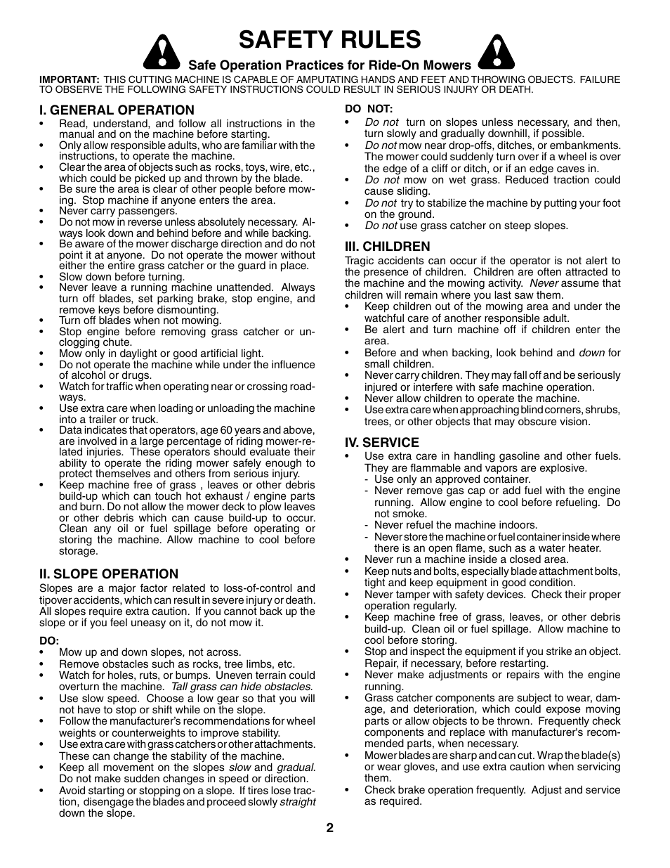 Safety rules | McCulloch MC1236ST User Manual | Page 2 / 44