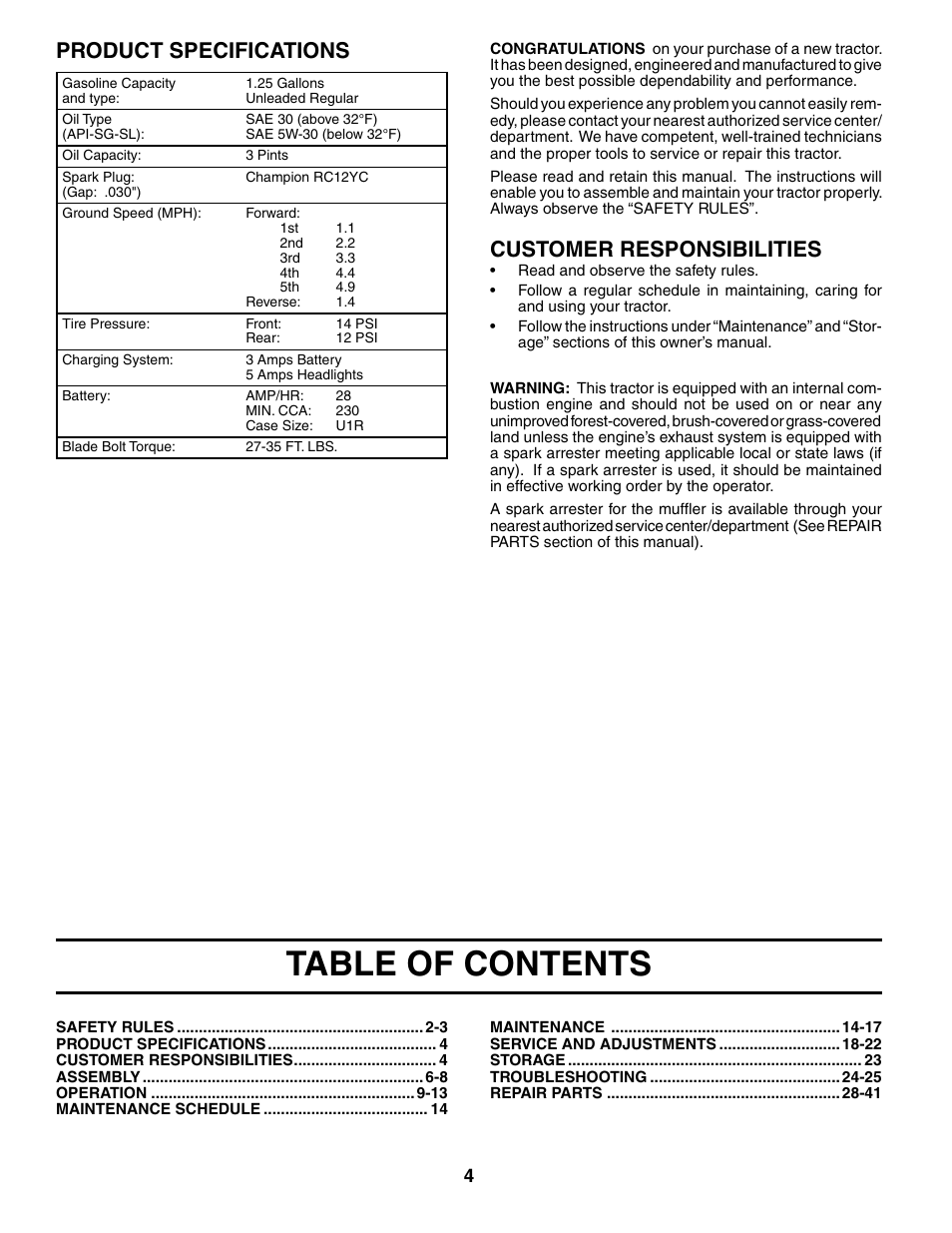 McCulloch MC1236ST User Manual | Page 4 / 44