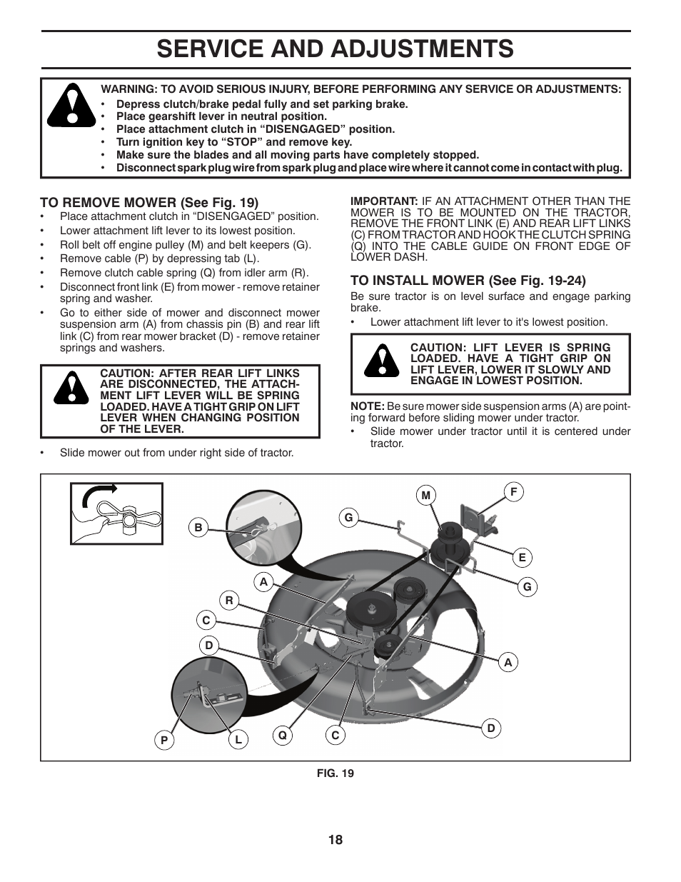 Service and adjustments | McCulloch 96041011501 User Manual | Page 18 / 28