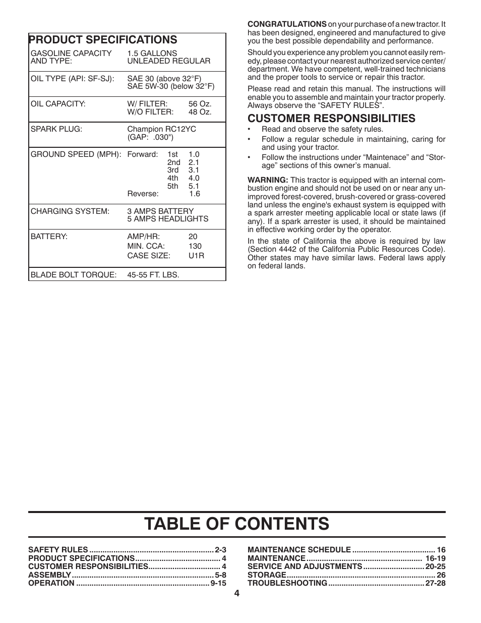 McCulloch 96041011501 User Manual | Page 4 / 28