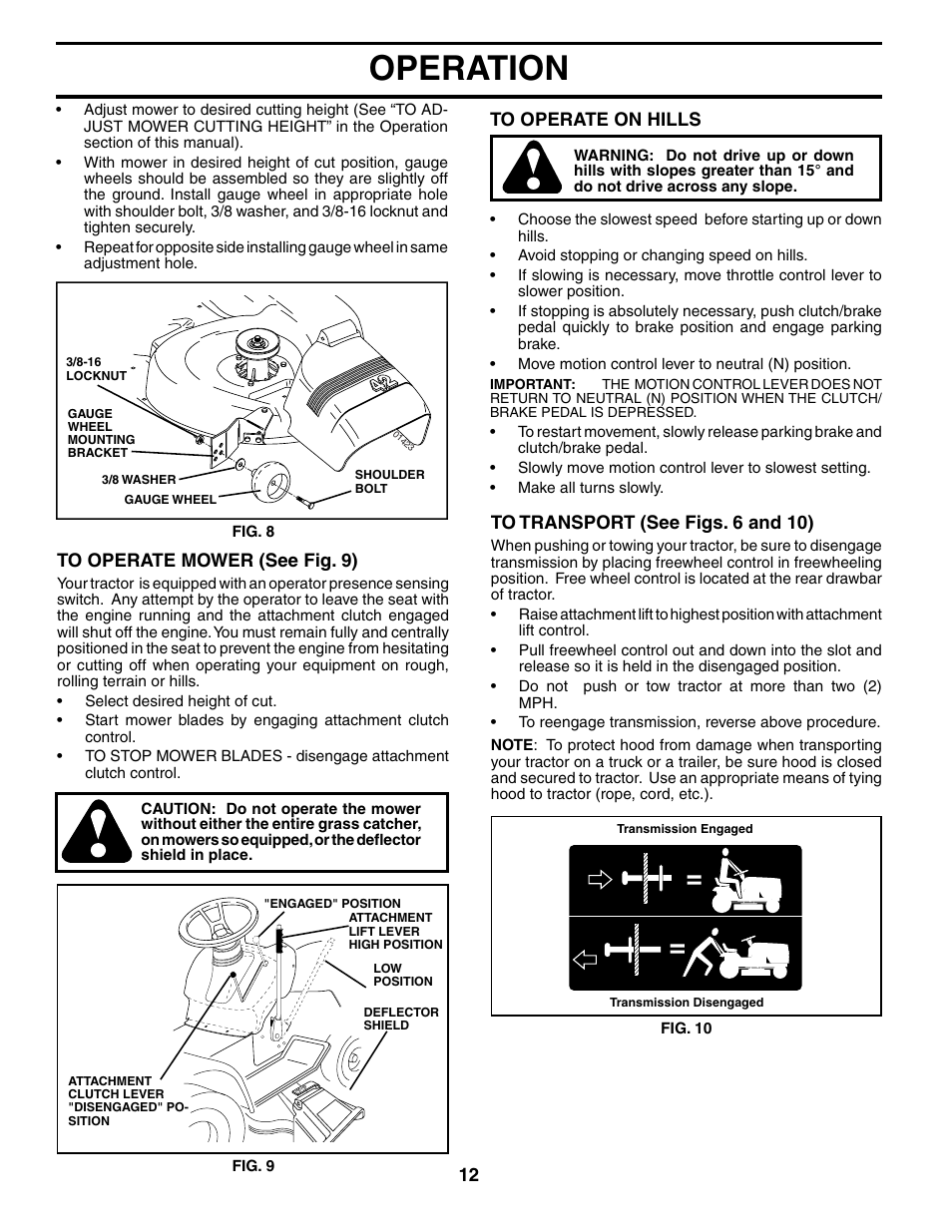 Operation | McCulloch MC175H42ST User Manual | Page 12 / 44
