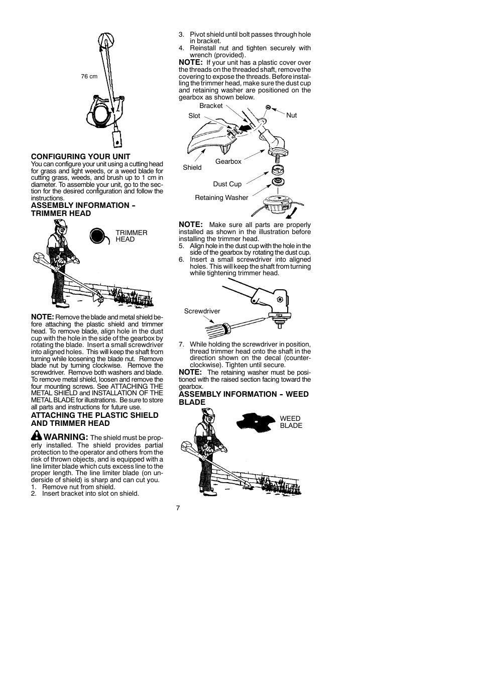 Warning | McCulloch 250 B User Manual | Page 7 / 17