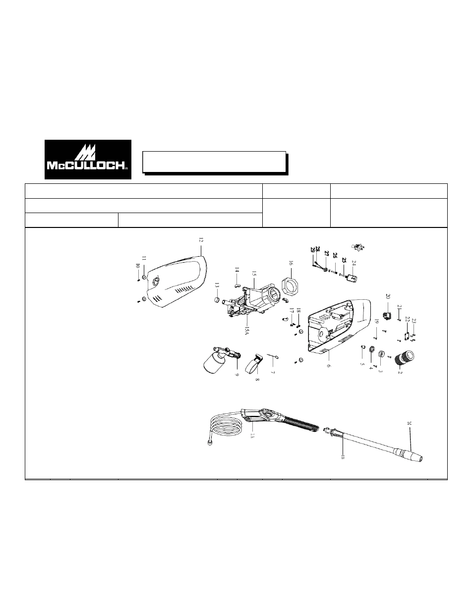 McCulloch FH160G User Manual | 2 pages