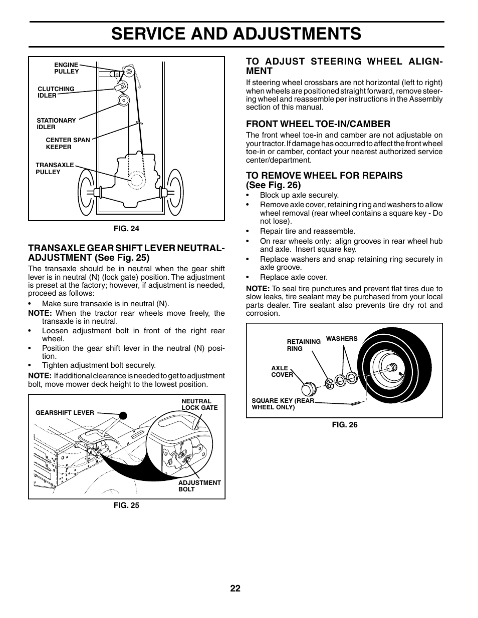 Service and adjustments | McCulloch MC17542STA User Manual | Page 22 / 44