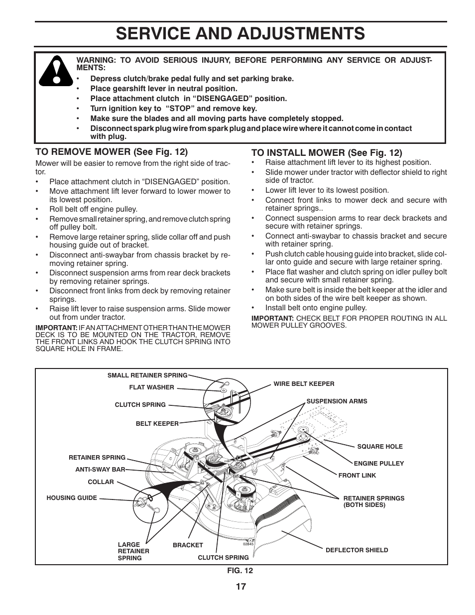 Service and adjustments | McCulloch 532 40 80-72 User Manual | Page 17 / 28