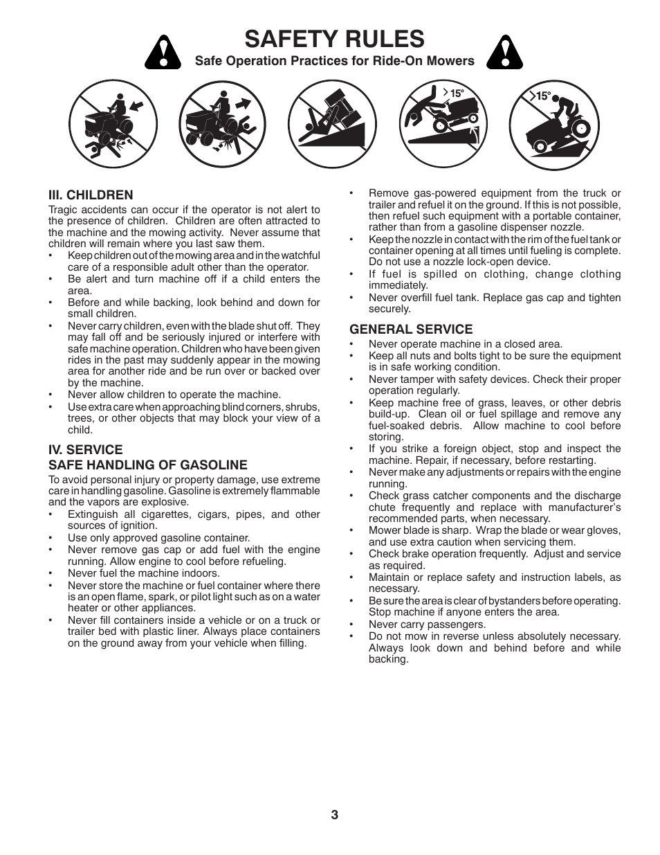 Safety rules | McCulloch MOWCART 66 User Manual | Page 3 / 24