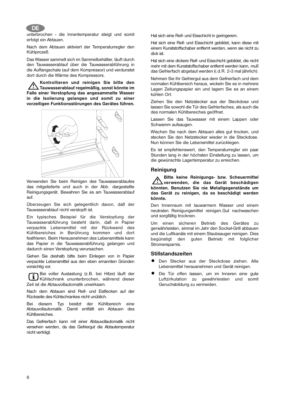 Dde e | Zanussi ZBA 3154A User Manual | Page 6 / 64