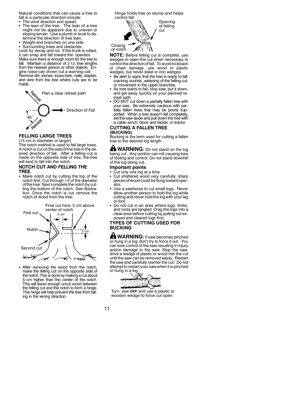 Warning | McCulloch MAC 838 User Manual | Page 11 / 20