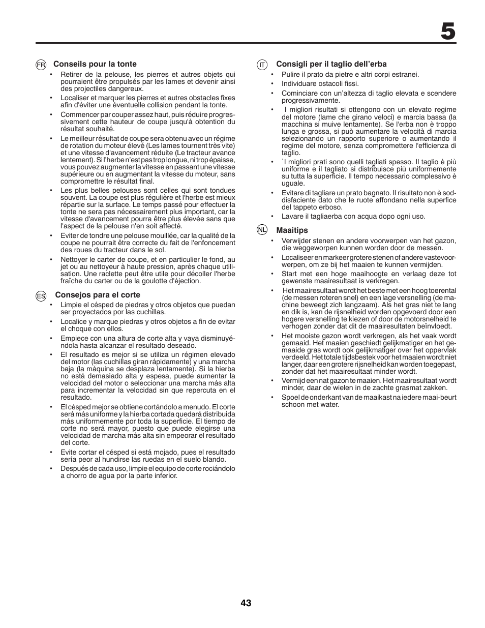 McCulloch M11577RB User Manual | Page 43 / 80