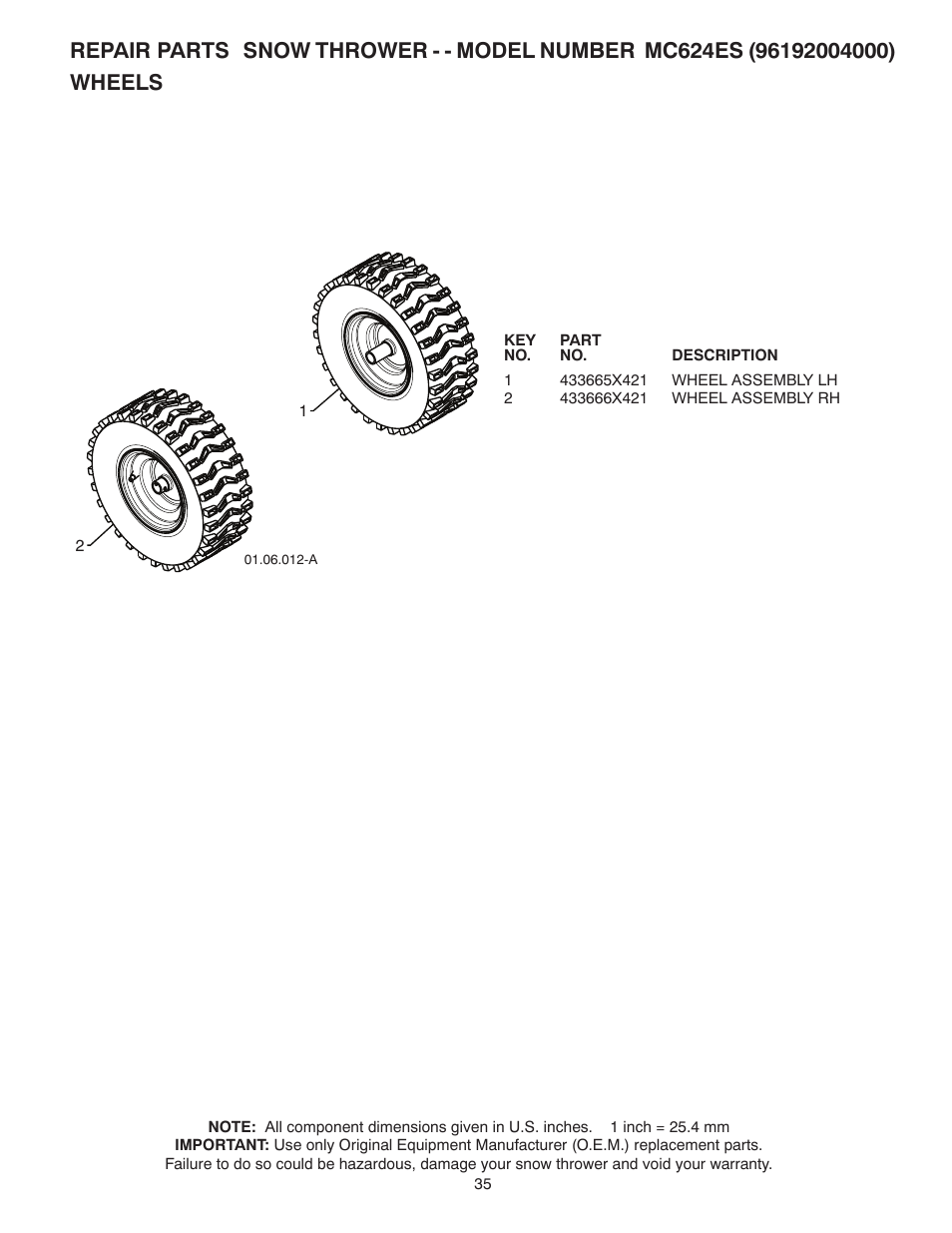 Wheels | McCulloch MC624ES User Manual | Page 37 / 42