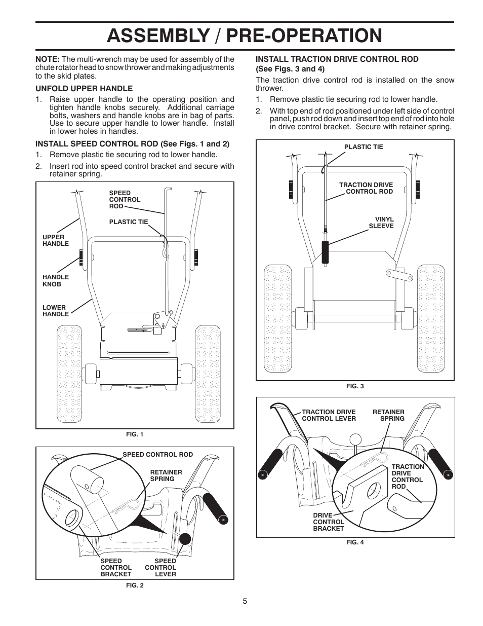 Assembly / pre-operation | McCulloch MC624ES User Manual | Page 5 / 42