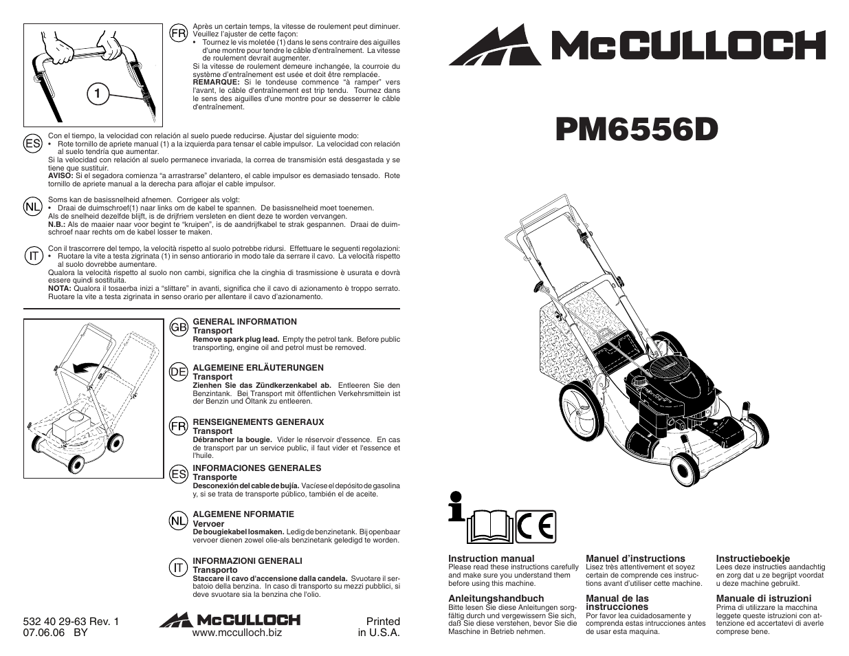 McCulloch PM6556D User Manual | 10 pages