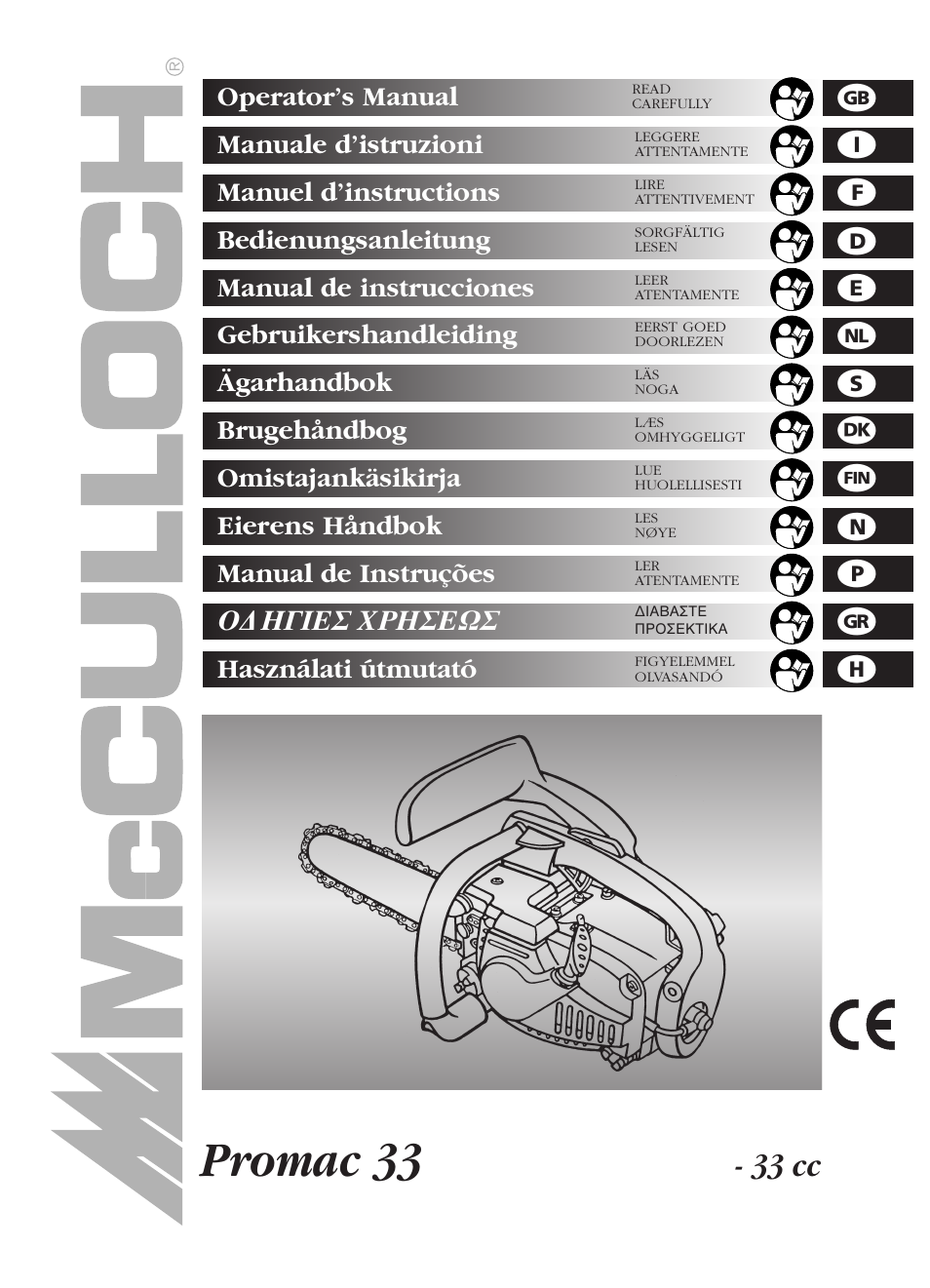 McCulloch PROMAC 33 User Manual | 14 pages