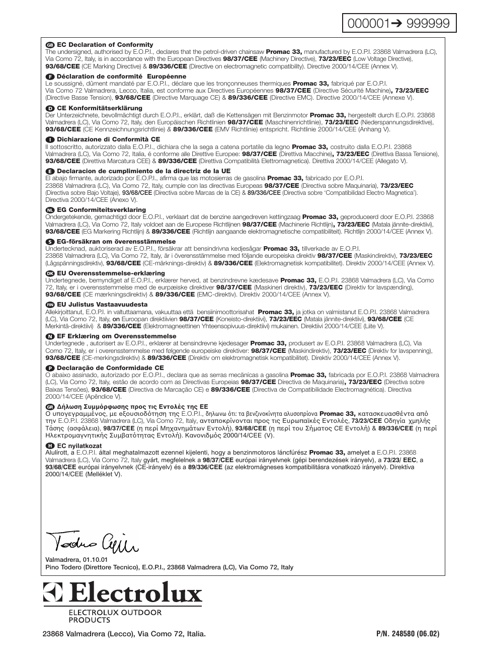 McCulloch PROMAC 33 User Manual | Page 14 / 14