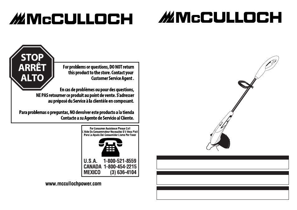 McCulloch MT2027 User Manual | 20 pages