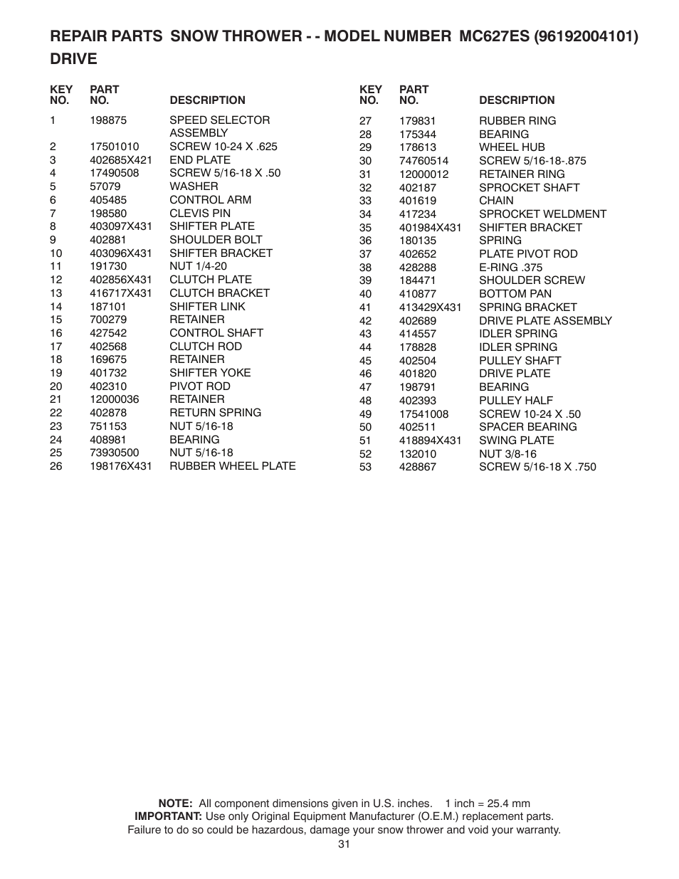 McCulloch 96192004101 User Manual | Page 31 / 40