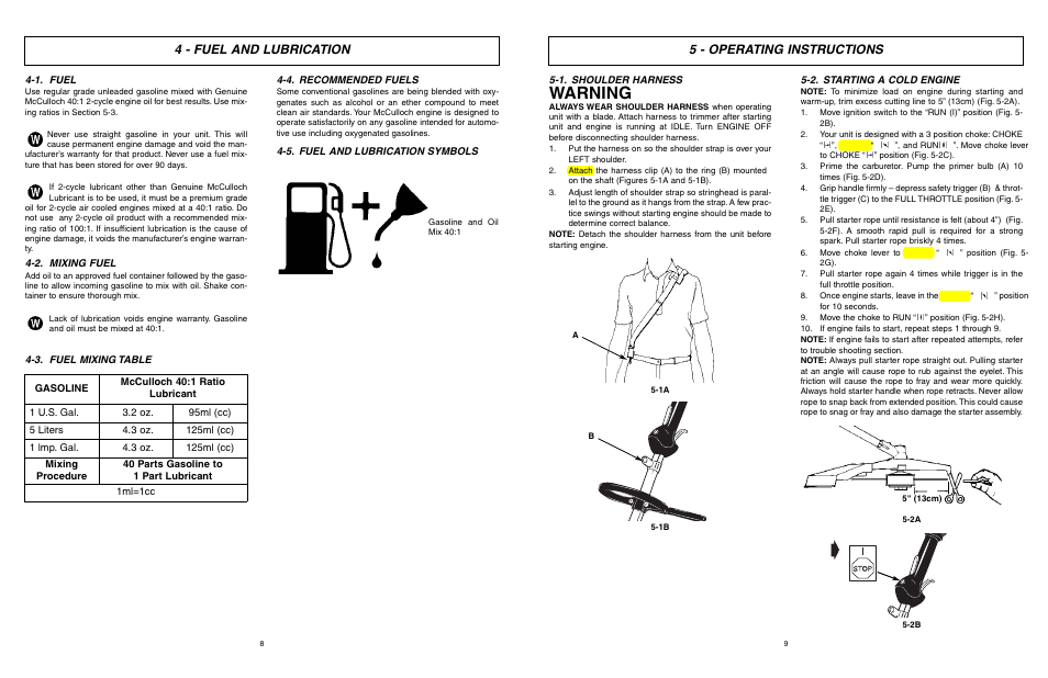 Warning | McCulloch MCT3362VB User Manual | Page 5 / 10