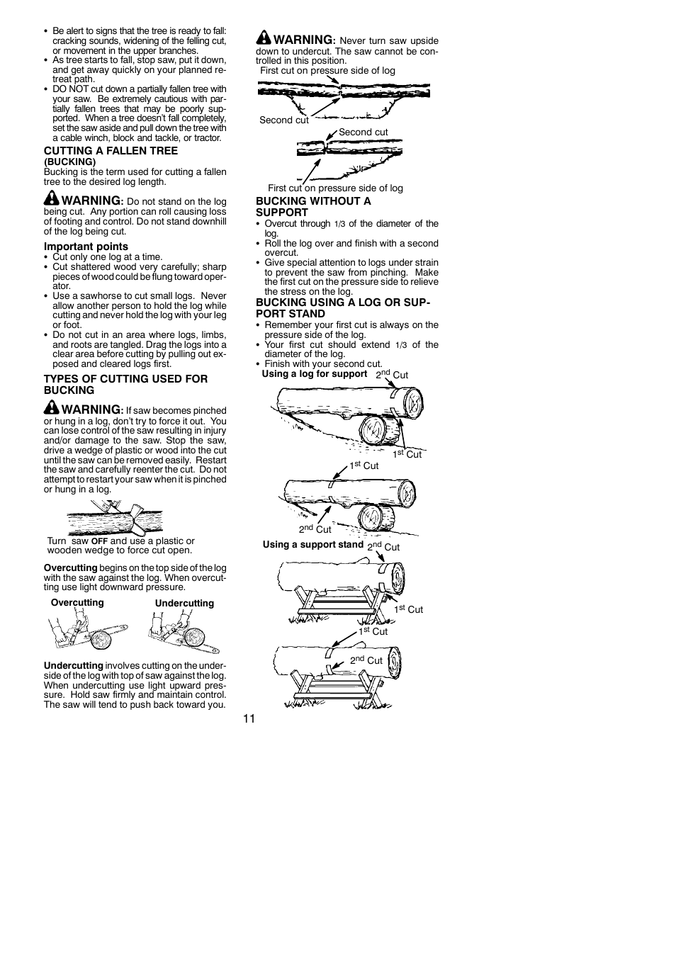 Warning | McCulloch MAC 316 XT User Manual | Page 11 / 15