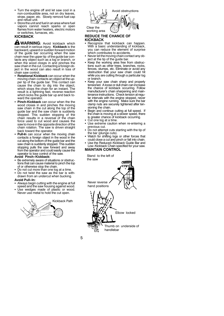 Warning | McCulloch MAC 316 XT User Manual | Page 5 / 15