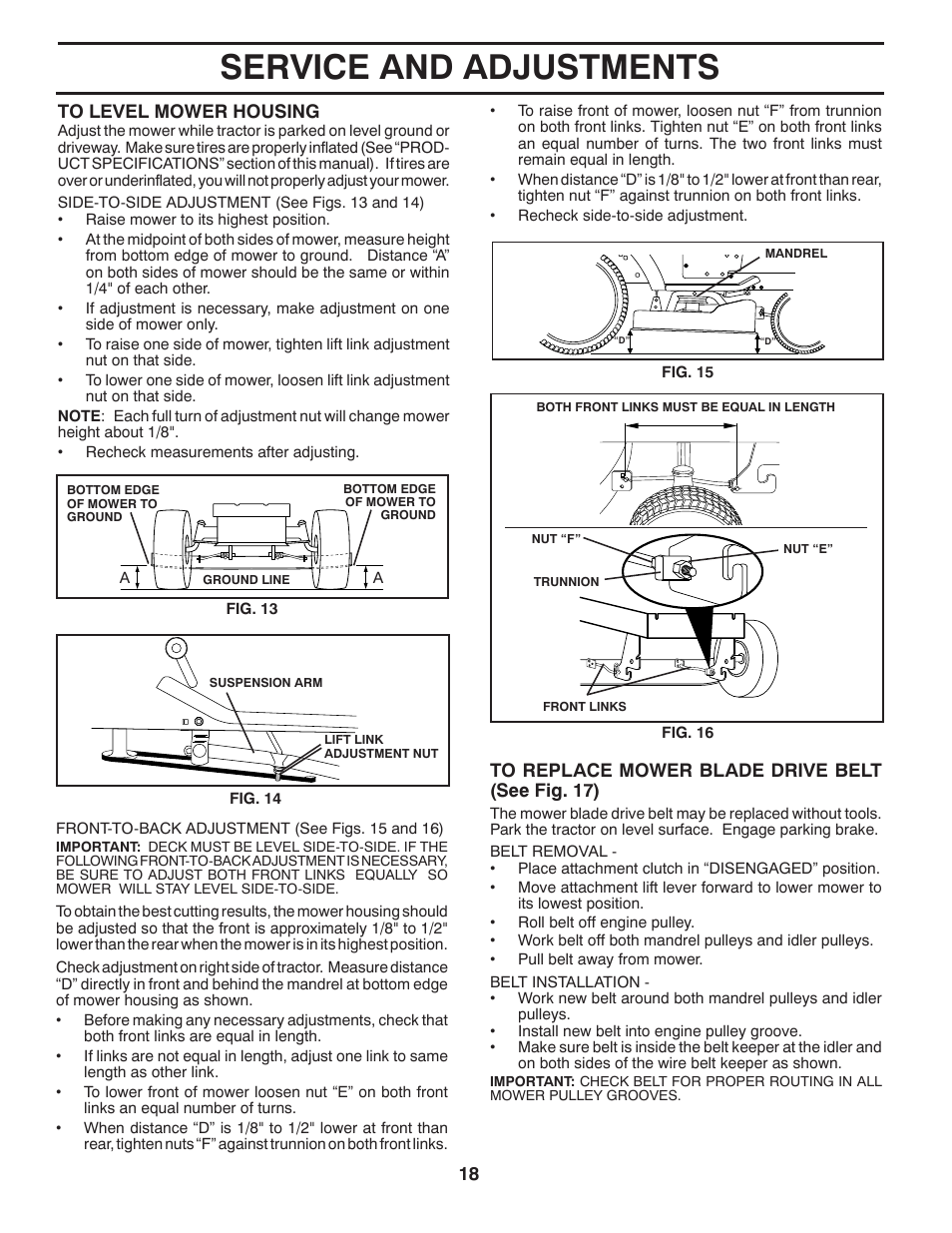 Service and adjustments | McCulloch 96011024401 User Manual | Page 18 / 28