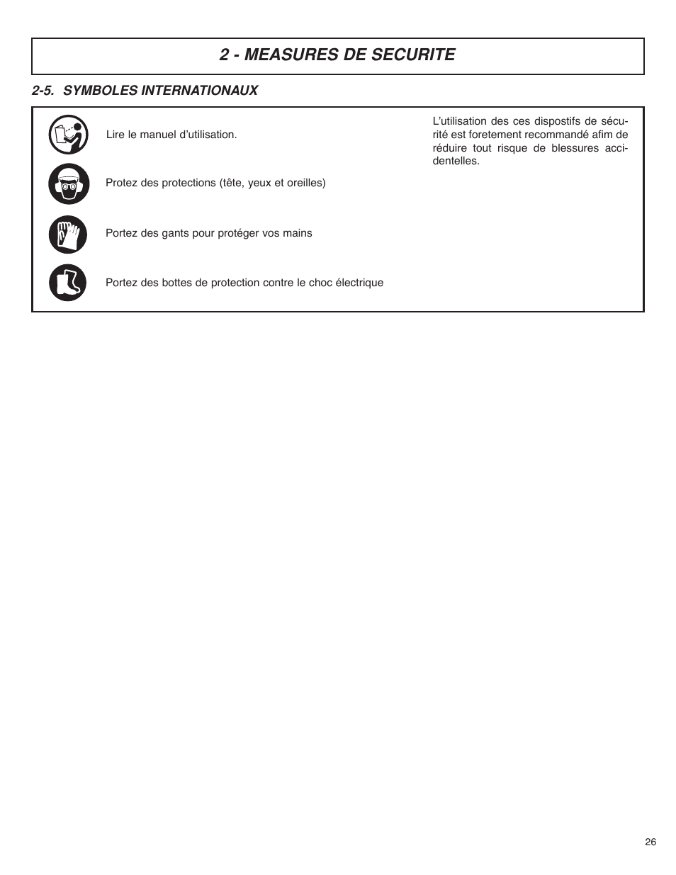 2 - measures de securite | McCulloch MS4016PAVCC User Manual | Page 27 / 64