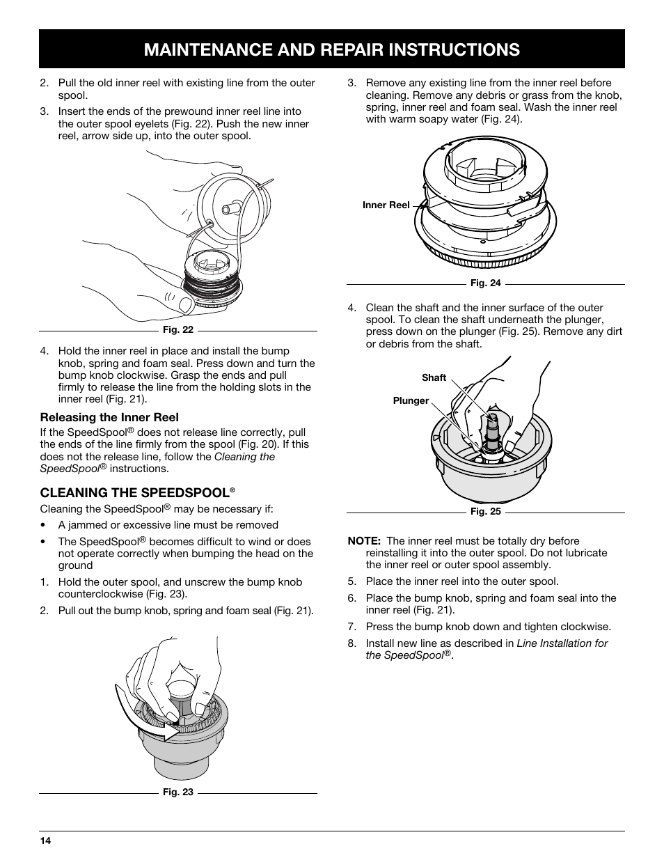 Maintenance and repair instructions | McCulloch MT725 User Manual | Page 14 / 72