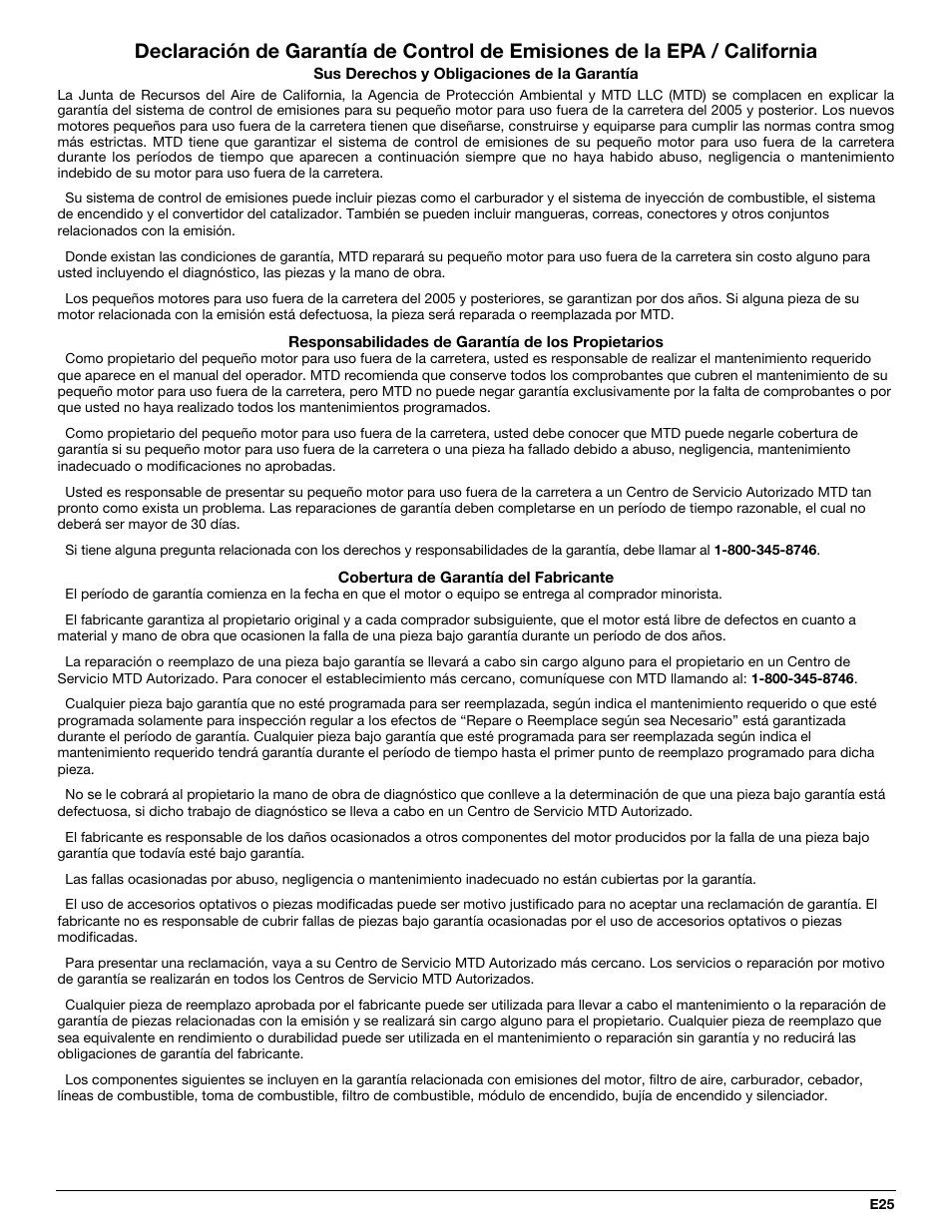 McCulloch MT725 User Manual | Page 69 / 72