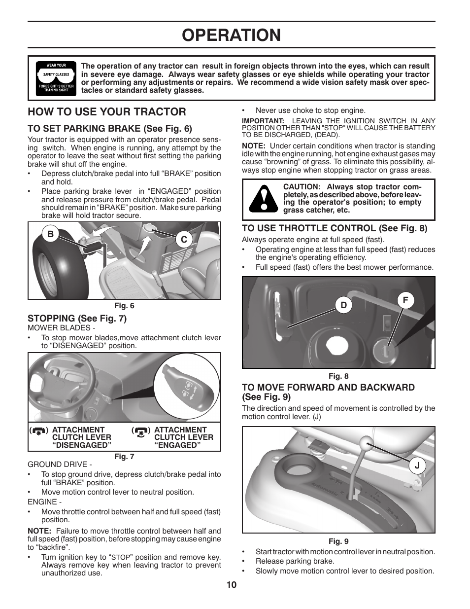 Operation, How to use your tractor | McCulloch 96041018000 User Manual | Page 10 / 28