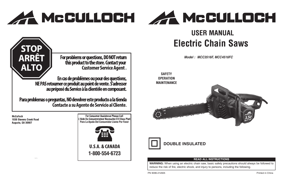 McCulloch MCC4516FC User Manual | 32 pages