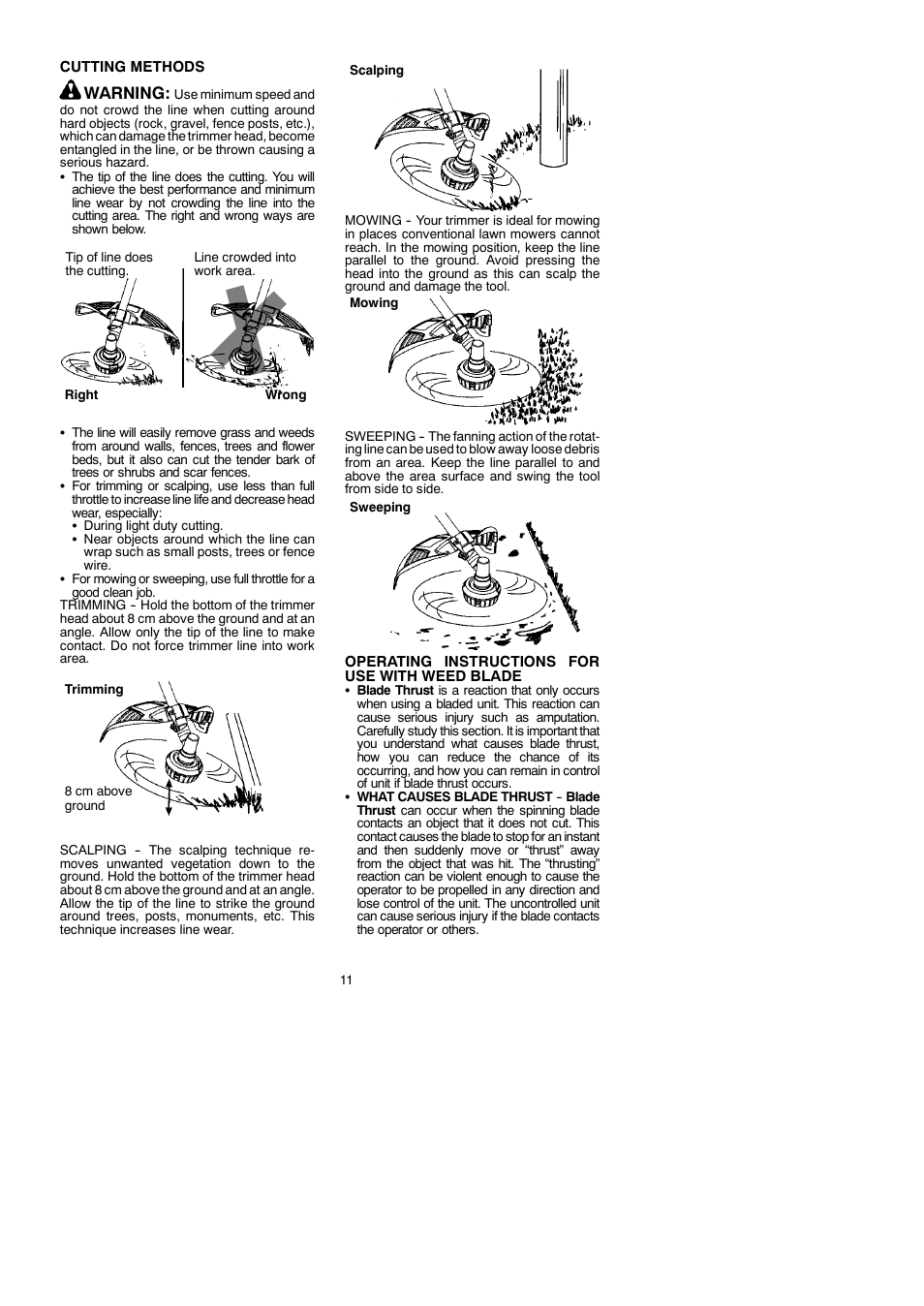Warning | McCulloch MAC 250 B User Manual | Page 11 / 18