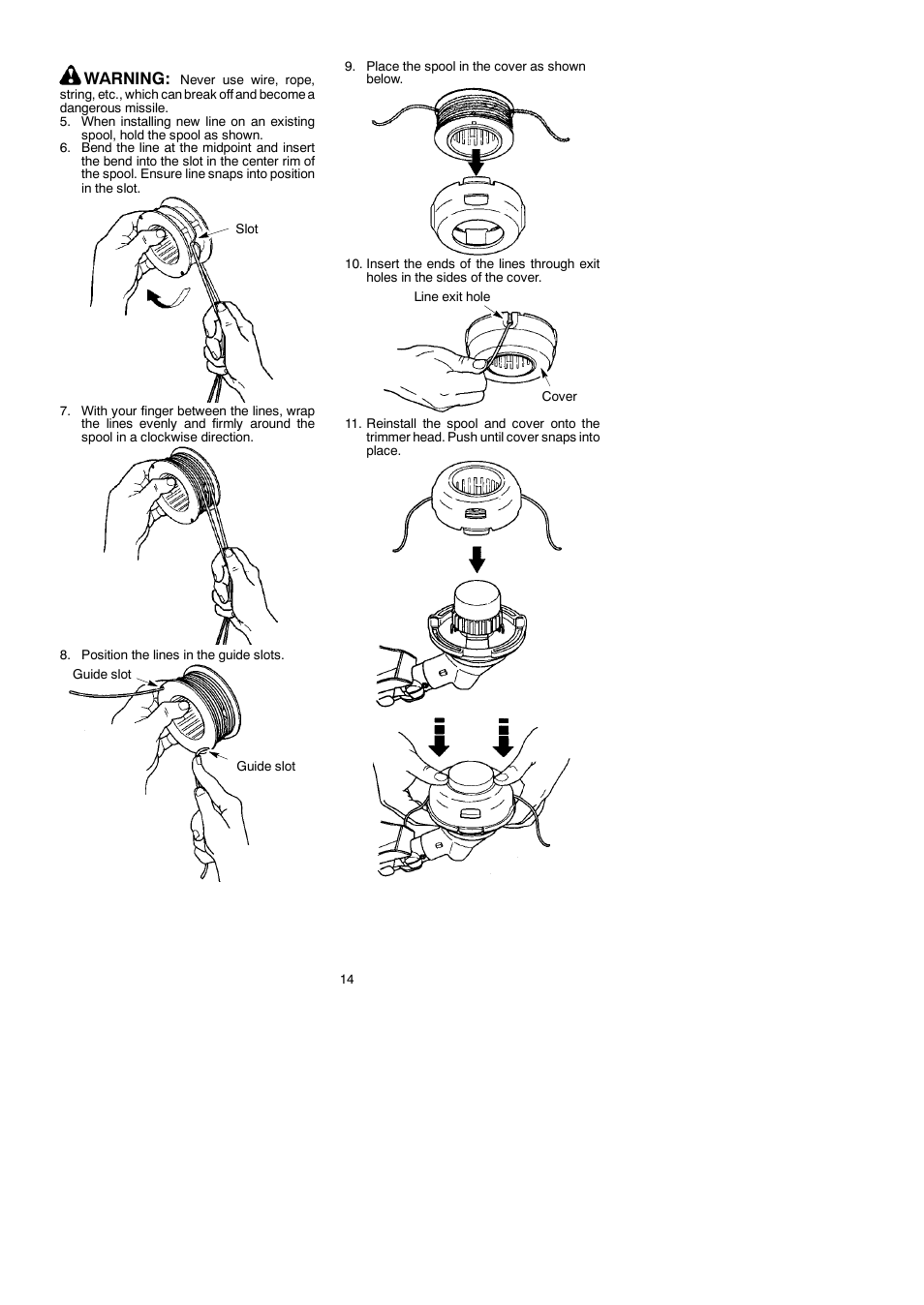 Warning | McCulloch MAC 250 B User Manual | Page 14 / 18