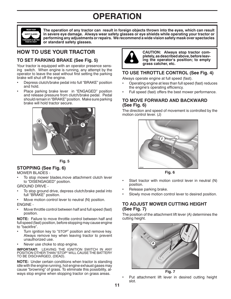 Operation, How to use your tractor | McCulloch M19542H User Manual | Page 11 / 32