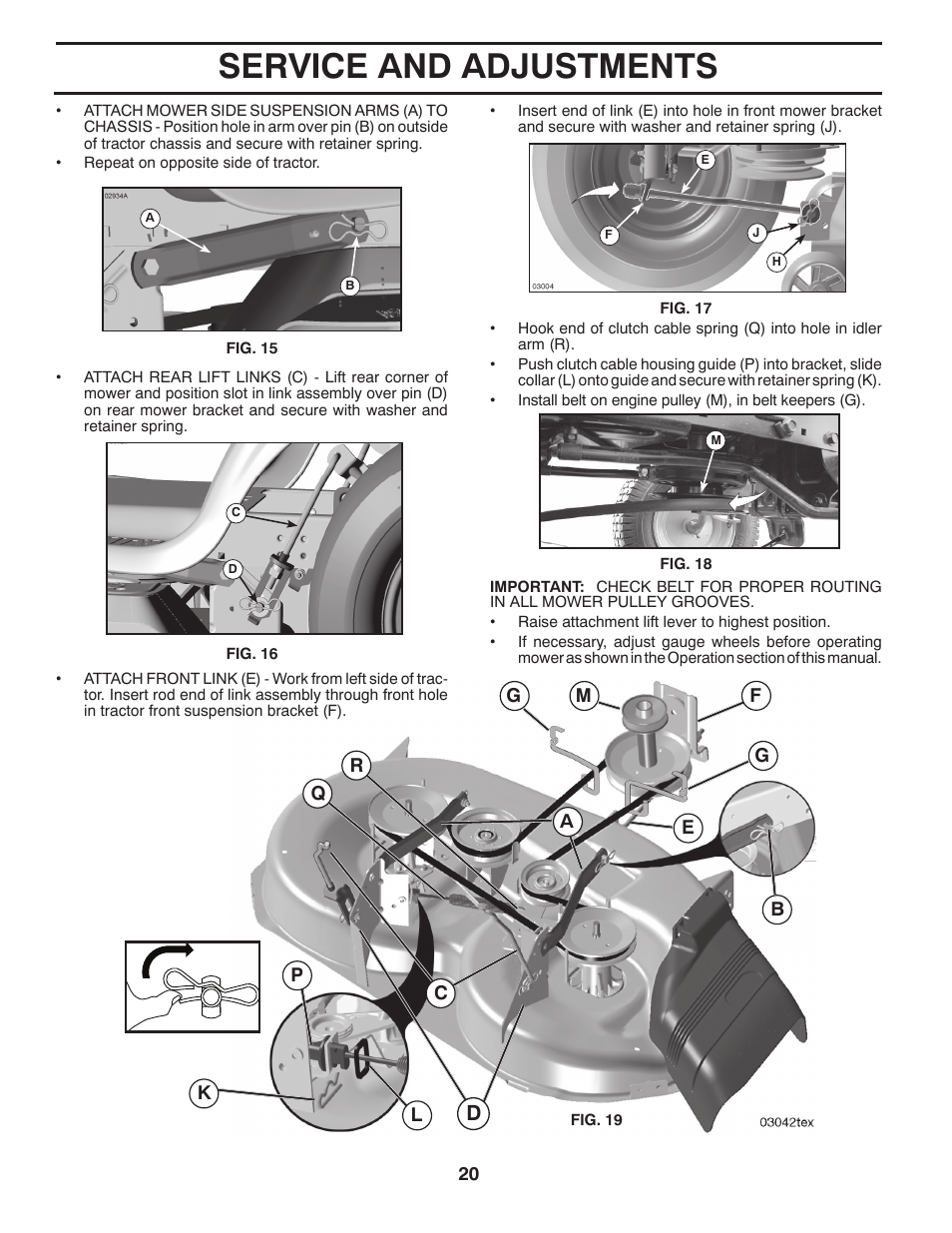 Service and adjustments | McCulloch M19542H User Manual | Page 20 / 32