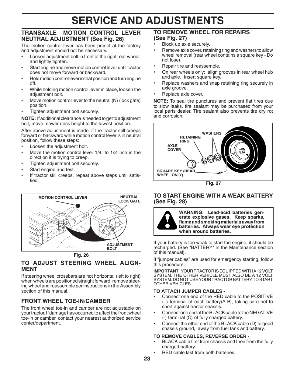 Service and adjustments | McCulloch M19542H User Manual | Page 23 / 32