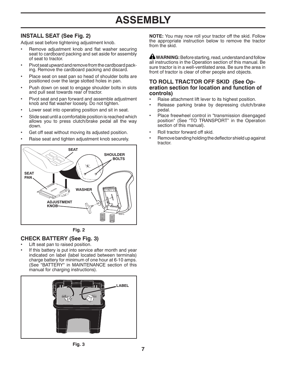 Assembly | McCulloch M19542H User Manual | Page 7 / 32