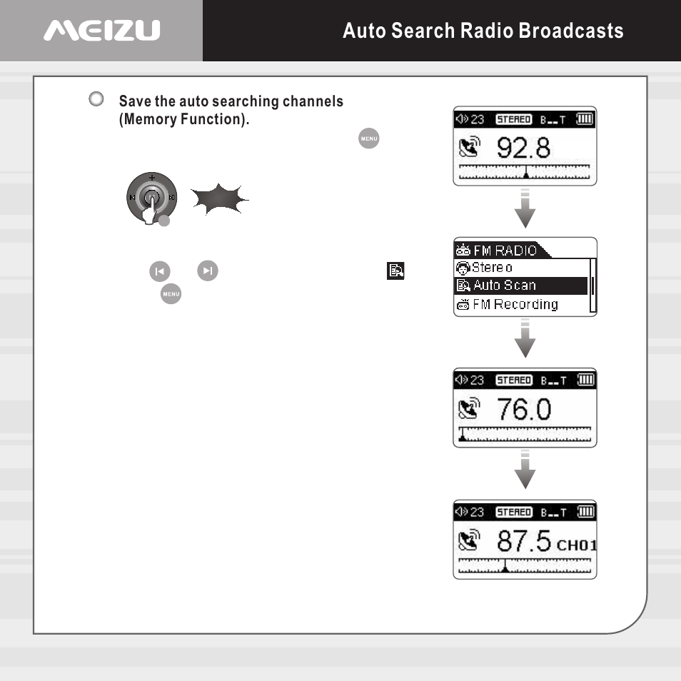 Auto search radio broadcasts | Meizu X6 User Manual | Page 49 / 72