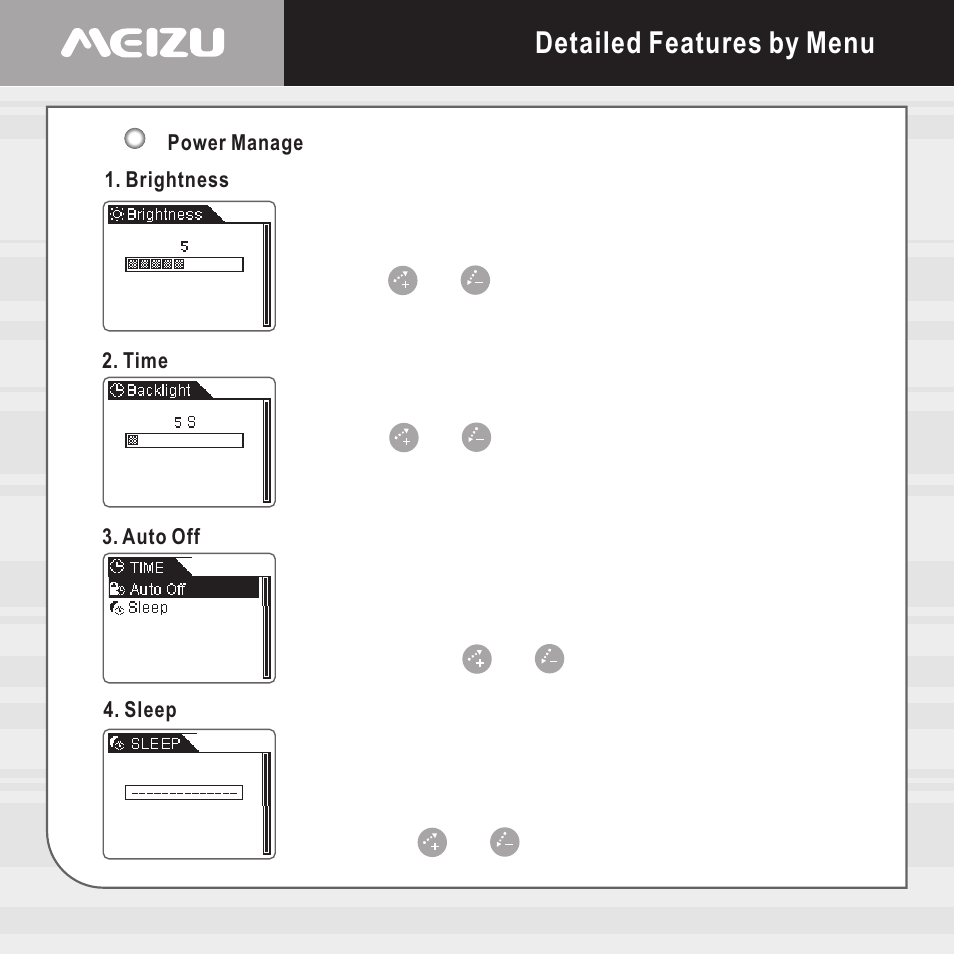 Detailed features by menu | Meizu E5 User Manual | Page 37 / 72