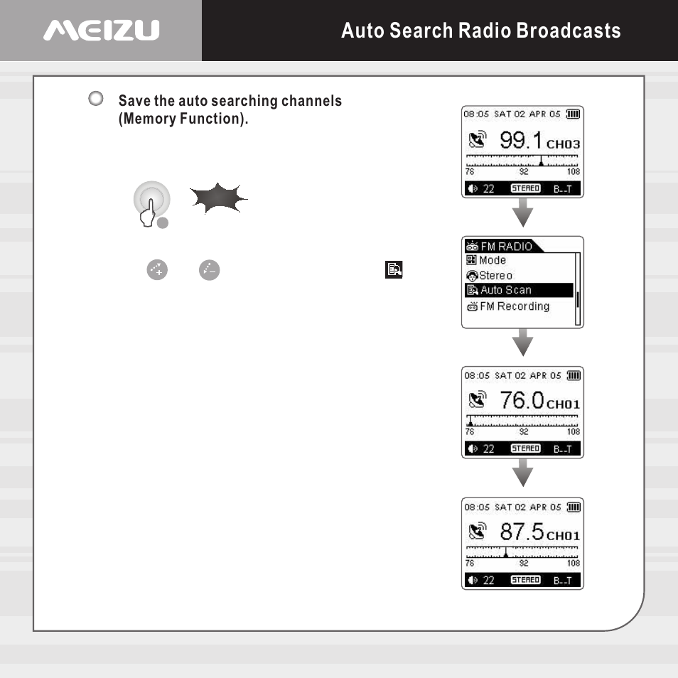 Auto search radio broadcasts | Meizu E5 User Manual | Page 49 / 72