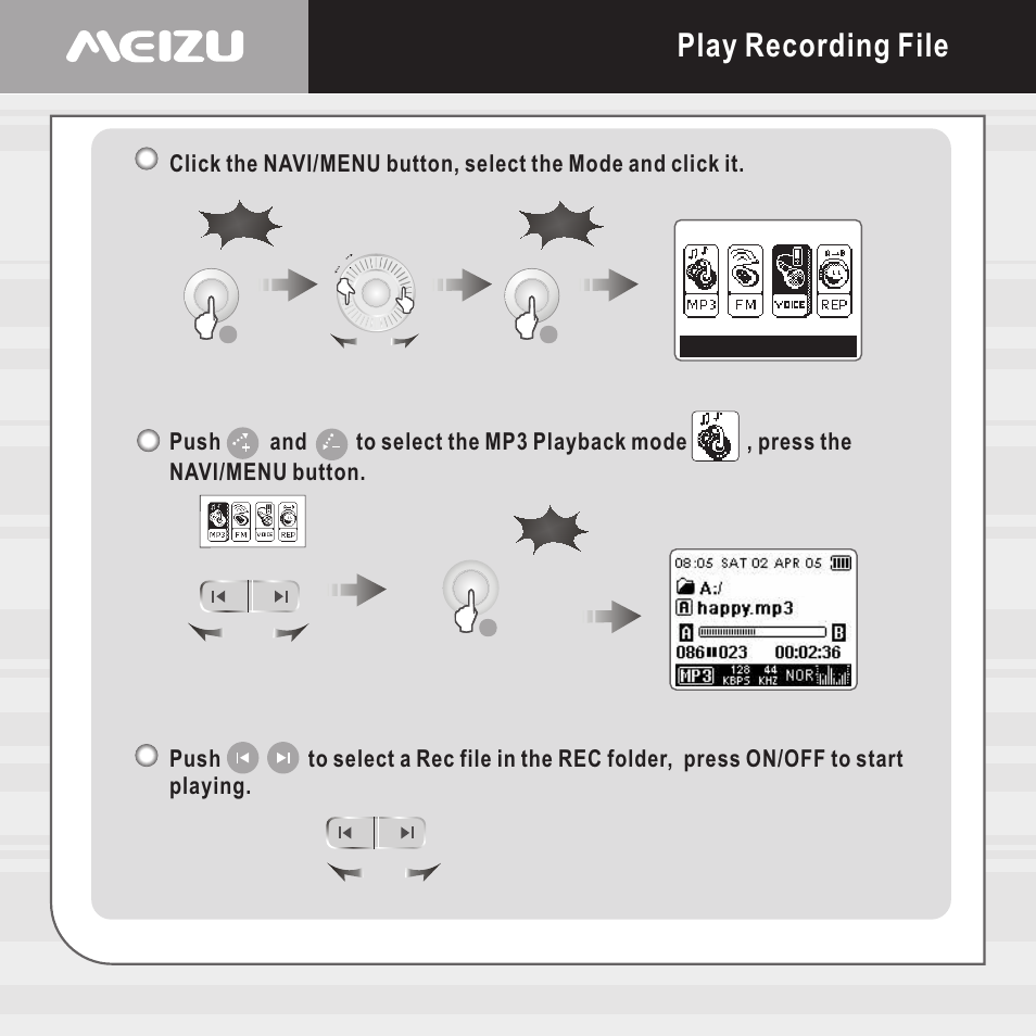 Play recording file | Meizu E5 User Manual | Page 56 / 72