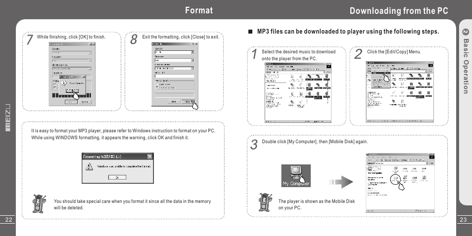 Downloading from the pc, Format | Meizu X3 User Manual | Page 12 / 35