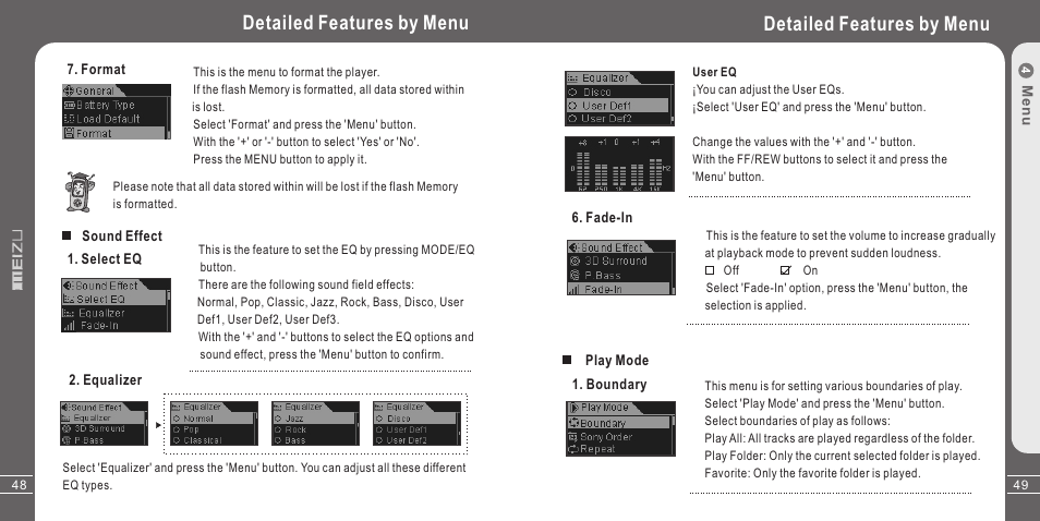 Detailed features by menu | Meizu X3 User Manual | Page 25 / 35