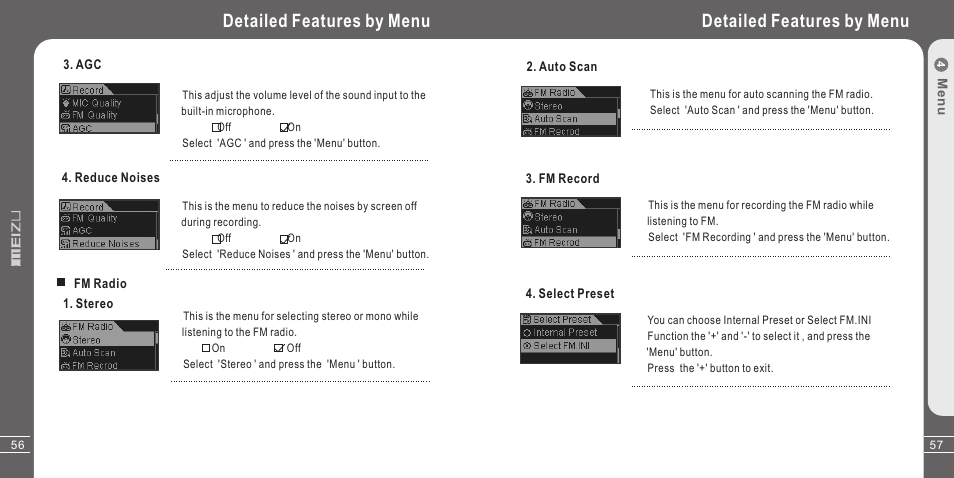 Detailed features by menu | Meizu X3 User Manual | Page 29 / 35