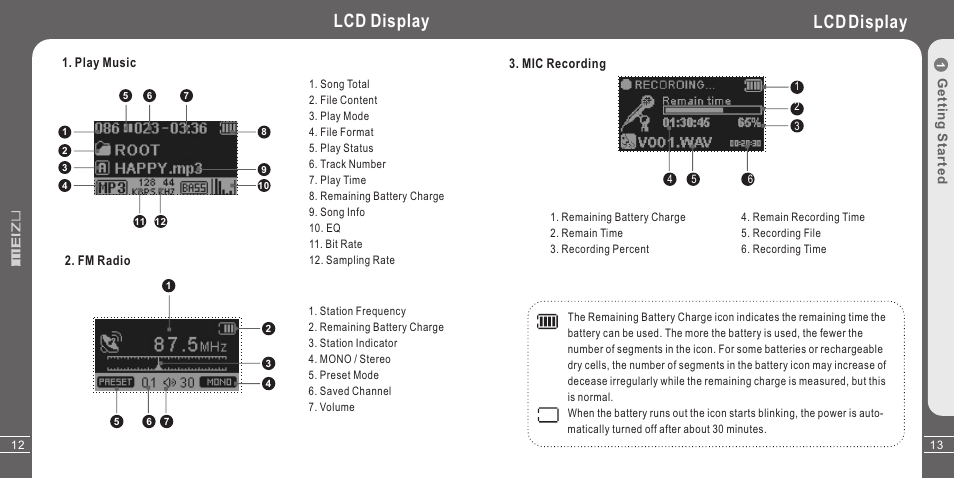 Lcd display | Meizu X3 User Manual | Page 7 / 35