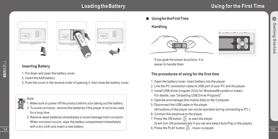Using for the first time, Loading the battery | Meizu X3 User Manual | Page 8 / 35